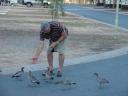 Gavin feeding the ducks - note the red wine not for the ducks - happy hour