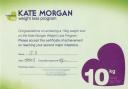 THE 10Kg Certificate - Jill’s first step has been reached