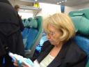 Jill settling in for 9 hours aboard Flight CX135 Cathay Pacific