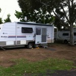 Caravan set up in Bendigo