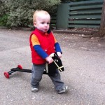 Riley on his hobby horse - Easter present